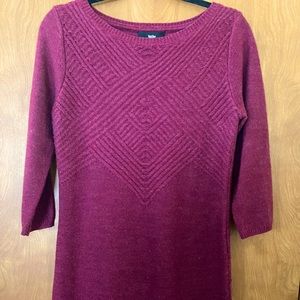 Raspberry knit sweater dress